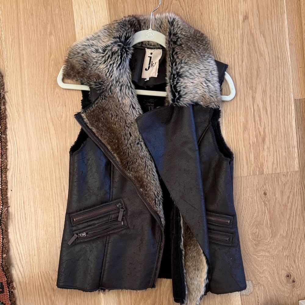 Women's Brown Faux Fur Vest